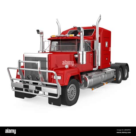 Red Semi-trailer Truck Isolated Stock Photo - Alamy