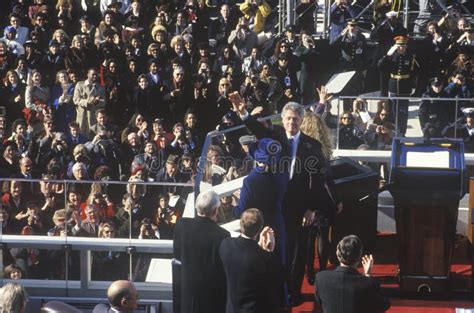 Bill Clinton, 42nd President, Waves To the Crowd on Inauguration Day ...