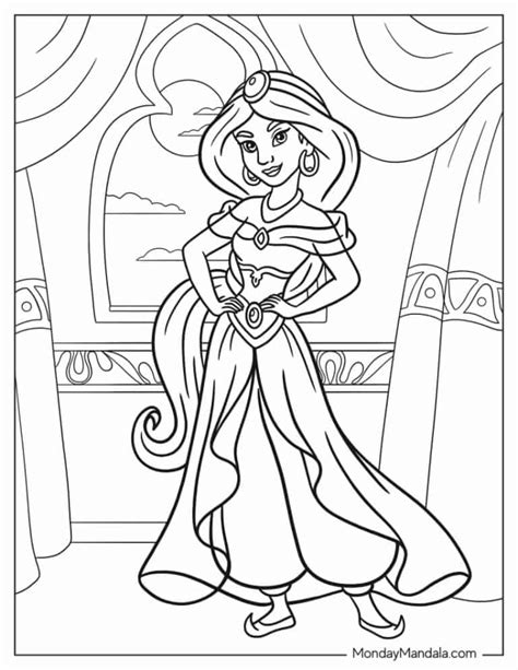 30 Aladdin & Jasmine Coloring Pages (Free PDF Printables)