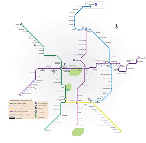 Official Phase 2 Map of Namma Metro. Currently, construction of the ...