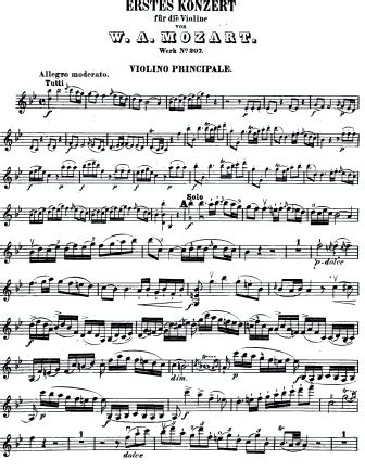 Violin Concerto No. 1 in B-flat major, K. 207 (Wolfgang Amadeus Mozart ...