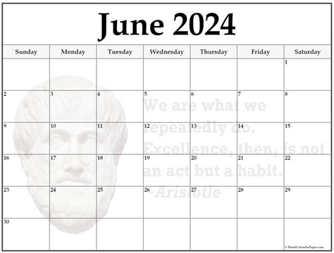 24+ June 2024 quote calendars