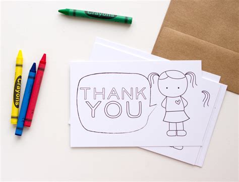 Printable Color-in Thank You Cards for Kids - The Mombot