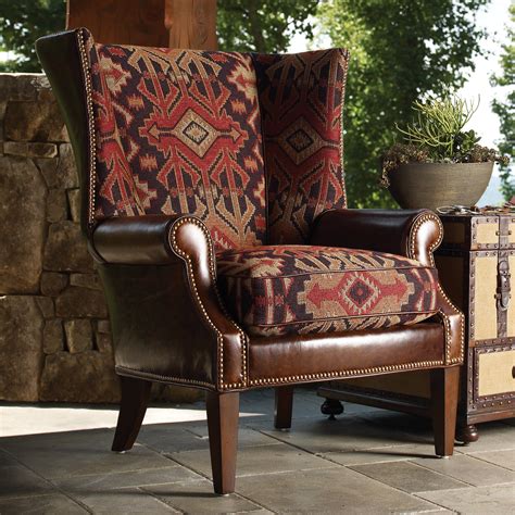 Lexington Home Brands Fieldale Lodge Marissa Leather and Fabric Wing ...