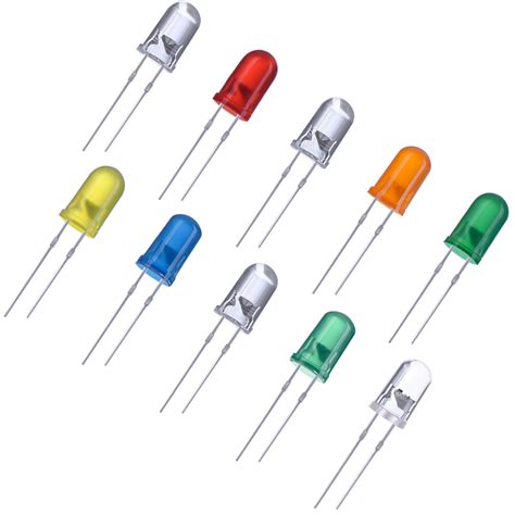 eBoot 100 Pieces Clear LED Light Emitting Diodes LED Lamp Assorted Kit ...