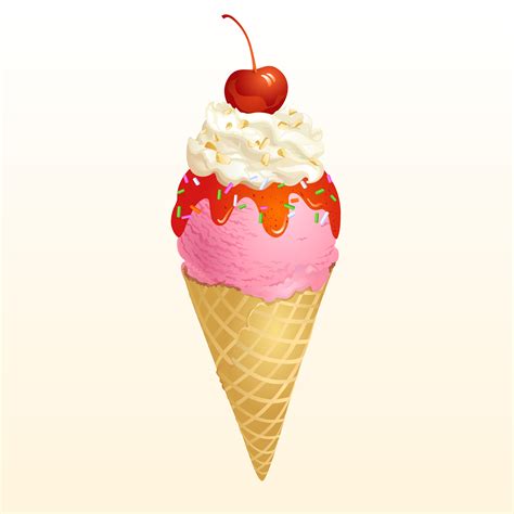 Strawberry Ice cream cone 677128 Vector Art at Vecteezy