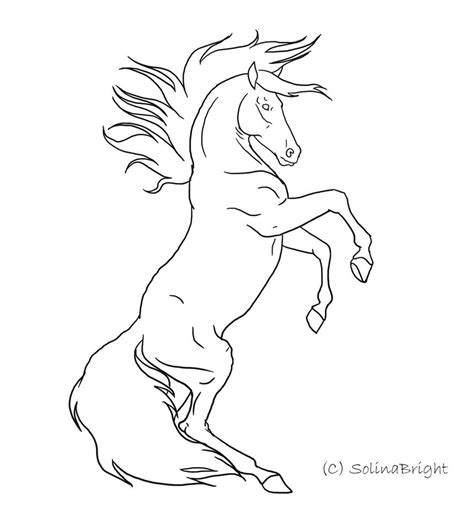 Horse Rearing Lineart by SolinaBright on DeviantArt