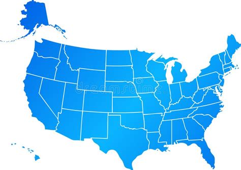 United States Map Blue