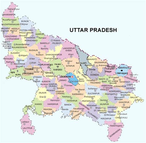 Political Map Of Uttar Pradesh