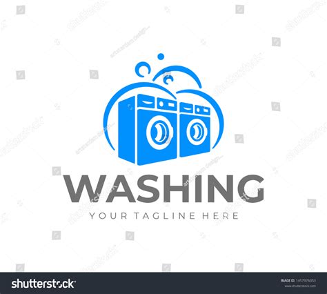 Laundry Logo Design Washing Machine Vector Stock Vector (Royalty Free ...