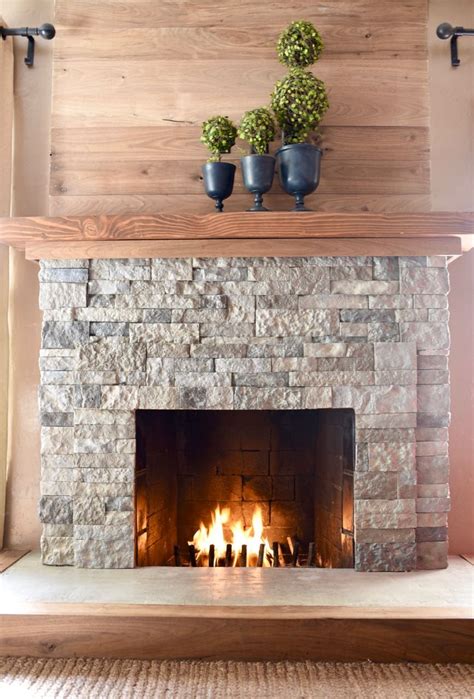 Stone Fireplace Makeover