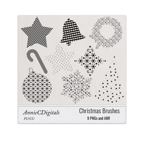 Christmas Brushes, Photoshop Brushes, Holiday Brushes, Christmas Clip ...