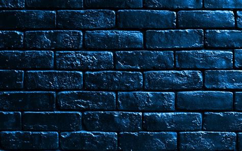 Download wallpapers blue brickwall, 4k, blue bricks, bricks textures ...