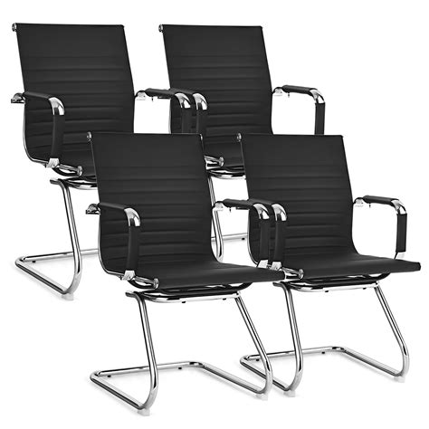 Costway Set of 4 Office Chairs Waiting Room Chairs for Reception ...