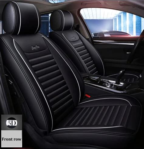 KVD Superior Leather Luxury Car Seat Cover For Tata Punch Black + Silv ...