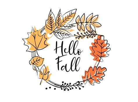 Hello Fall PNG Fall Illustration PNG Fall Leaves Clip Art - Etsy UK