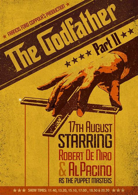 The Godfather Part II 1950’s Style Robert De Niro Movie Posters by ...