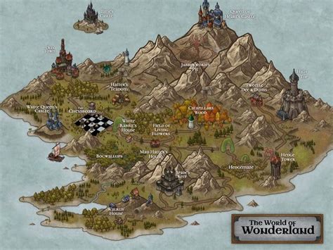 a map of the world of wonderland land