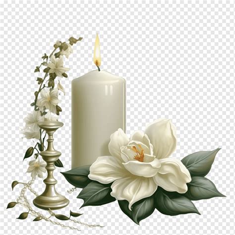 White flower, all souls day, candle, png | PNGWing