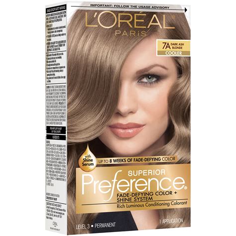 L'Oreal Paris Superior Preference Permanent Hair Color, 7A Dark Ash ...