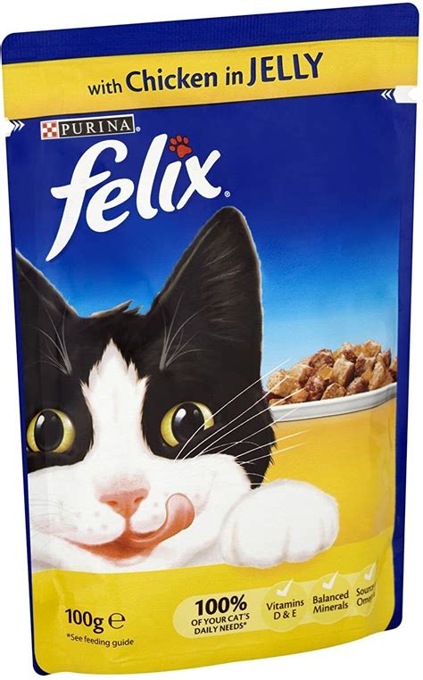 Felix Cat Pouches Chicken In Jelly 100g 20 Pouches 689744346591 | eBay