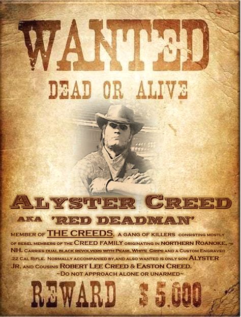 Want your character on a BOUNTY POSTER? Free Graphics for the RDR ...