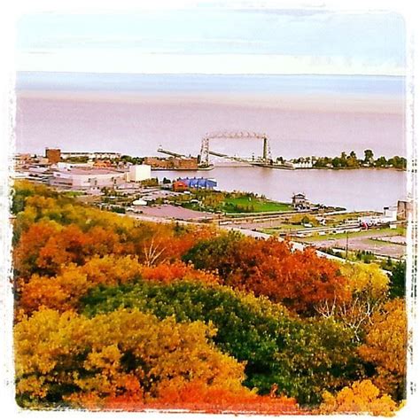 Duluth, MN -- view from Enger Tower of the lift bridge | Outdoor, Enger ...