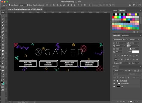 Free Twitch Banner Template In Psd (And How-To) / 4Vector in Adobe ...