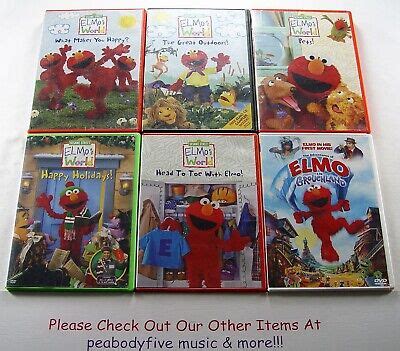 Lot Of 6 Elmo DVD's Elmo's World - Sesame Street Children - Family ...