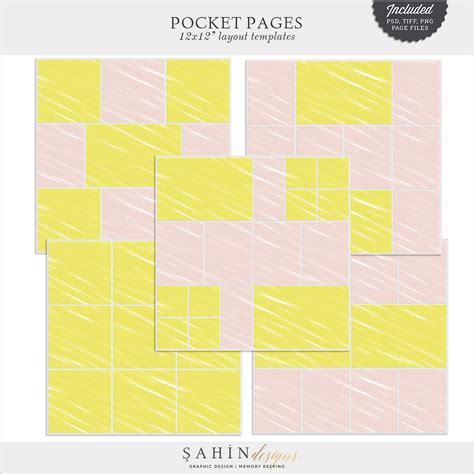 Pocket Pages Digital Scrapbook Layout Templates by Sahin Designs