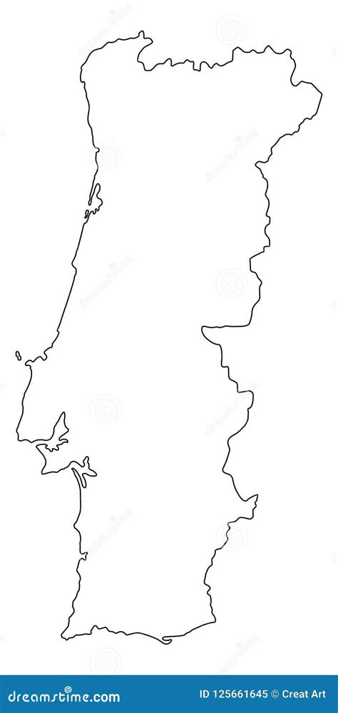 Portugal Map Outline Vector Illustration | CartoonDealer.com #125661645