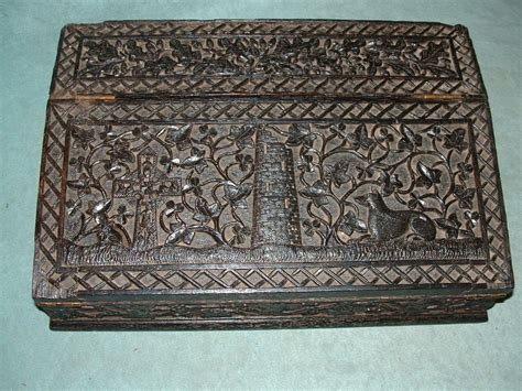 Museum Piece.Very Rare Irish Bog Oak Carved Writing Box