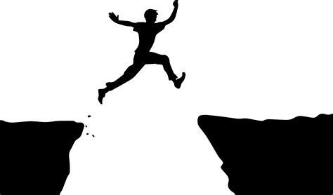 Clipart - Man Jumping Cliff