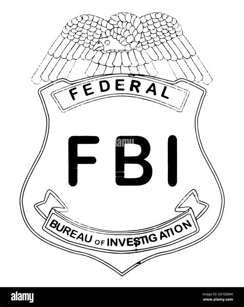 An FBI badge drawing isolated on white Stock Photo - Alamy