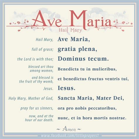 The Hail Mary in Latin. From www.facebook.com/littleprayers1 Catholic ...