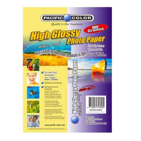 Papel Fotografico Glossy 180gr. 20hjs