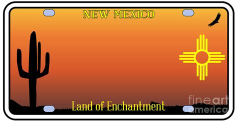 New Mexico License Plate Digital Art by Bigalbaloo Stock - Pixels