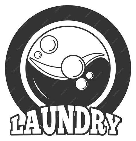 Premium Vector | Laundry black emblem laundromat logo clothes washing