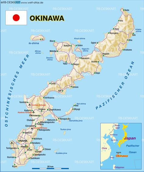 Map of Okinawa (Island in Japan) | Welt-Atlas.de