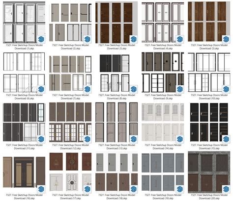 7327. Free Sketchup Doors Model Download