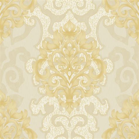 Cream and Gold Damask Wallpaper A18-1P45 | Decor City