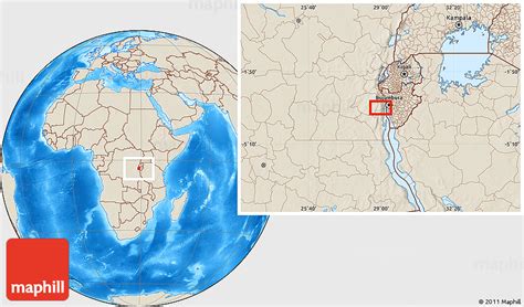 Shaded Relief Location Map of Bujumbura