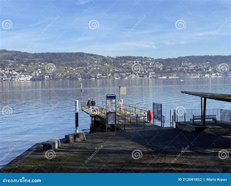 Lake Zurich Zuerichsee Oder Zürichsee and a Coastal Landscape with ...