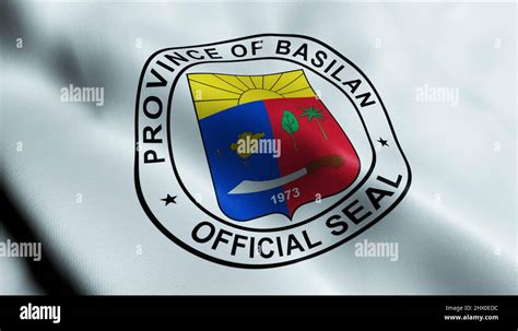 3D Illustration of a waving Philippines province flag of Basilan Stock ...