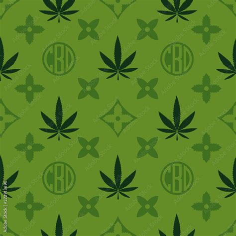 Vektorová grafika „Marijuana seamless pattern. Green Weed vector ...