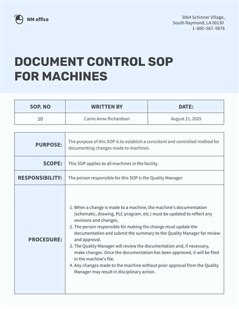 Standard Operating Procedure Format Document Template - Venngage