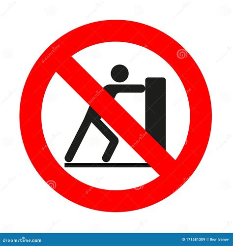 Prohibition Sign To Move Cargo, Do Not Move Cargo, Attention is ...