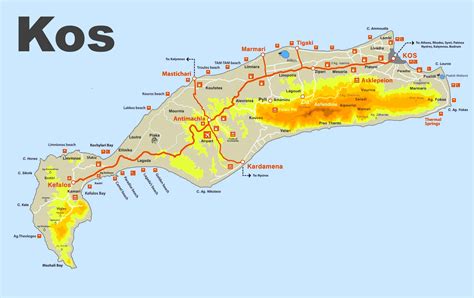 Kos sightseeing map - Ontheworldmap.com