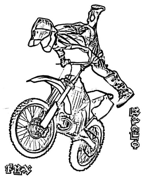 Cool Dirt Bike Coloring Page - Free Printable Coloring Pages for Kids