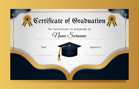 Graduation Certificate Template, Graduation Templates, Gold Certificate ...